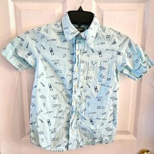 Osh Kosh Boys Skater Themed Button Down Shirt Size 10